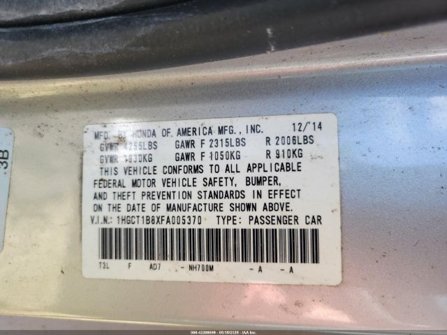 1HGCT1B8XFA005370 Honda ACCORD EXL