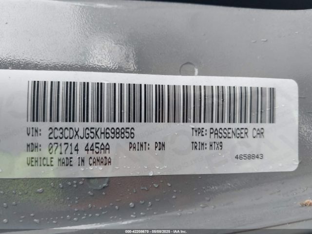 2019 DODGE CHARGER 2C3CDXJG5KH698856 Photo 8