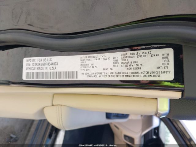 1C4RJKBG0R8544023 Jeep Grand Cherokee L Limited 4x4