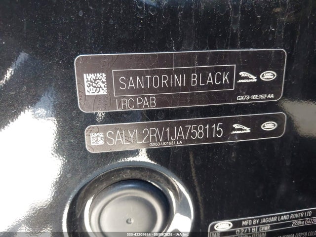 SALYL2RV1JA758115 Land Rover Range Rover Velar P380 Se R-dynamic