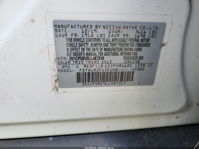 Nissan KICKS S 2020 3N1CP5BV9LL487319 Image 9