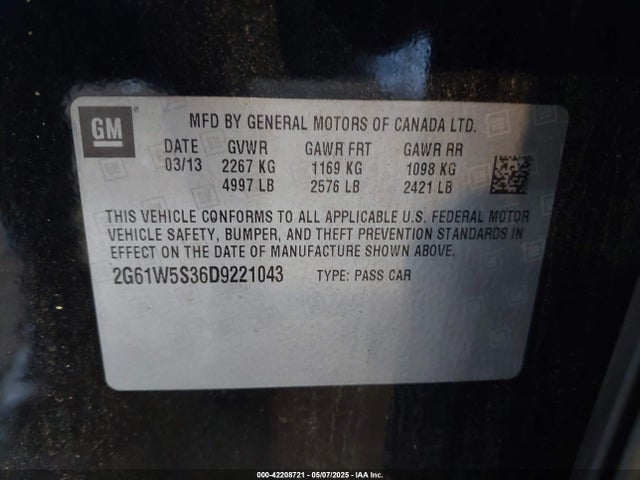 2013 CADILLAC XTS 2G61W5S36D9221043 Photo 8