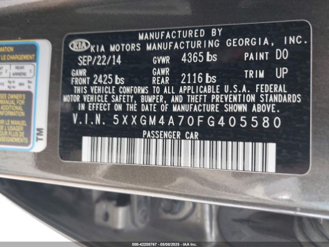 5XXGM4A70FG405580 KIA Optima Lx