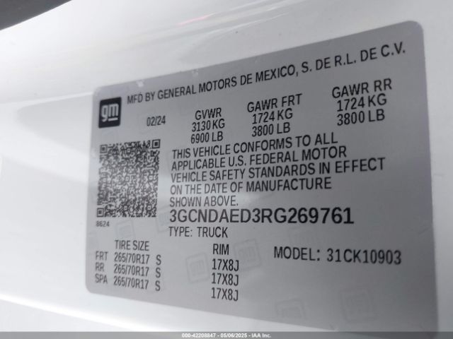 2024 CHEVROLET SILVERADO 1500 3GCNDAED3RG269761 Photo 8