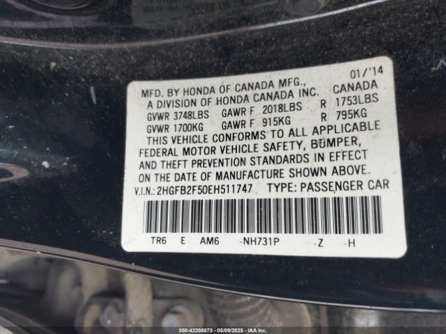 2HGFB2F50EH511747 Honda Civic Lx