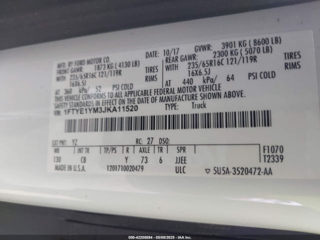 1FTYE1YM3JKA11520 Ford Transit-150