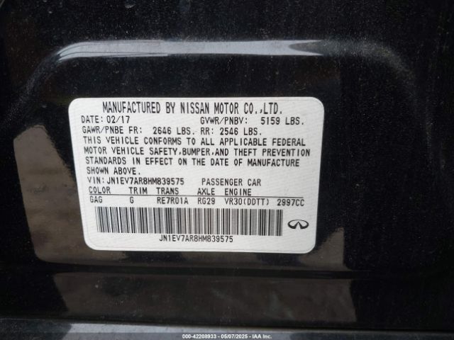 2017 INFINITI Q50 JN1EV7AR8HM839575 Photo 8