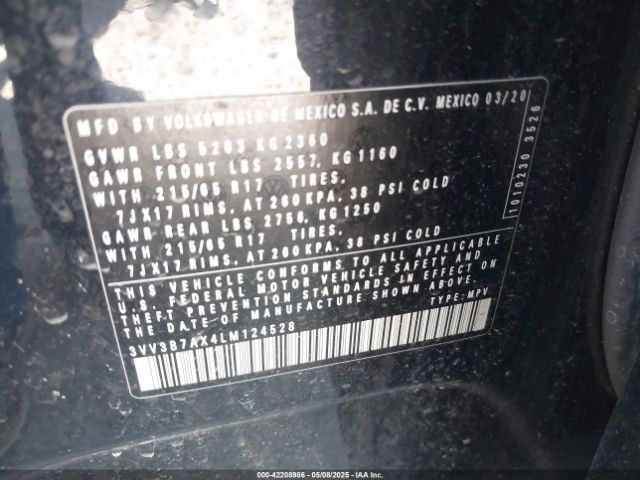 2020 VOLKSWAGEN TIGUAN 3VV3B7AX4LM124528 Photo 8