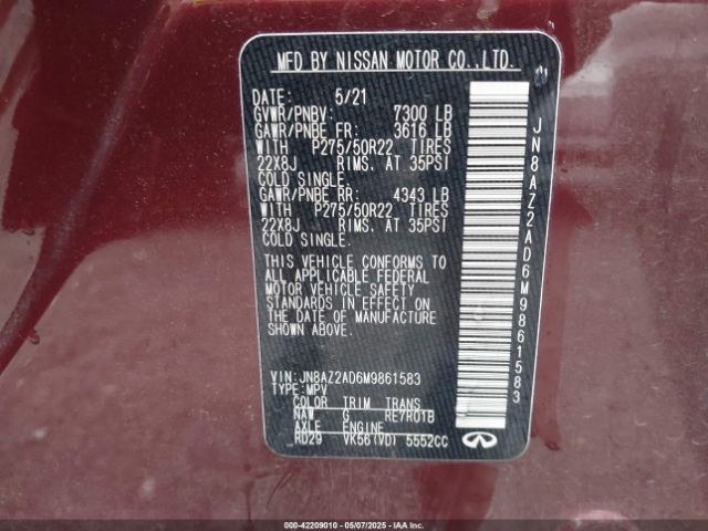 JN8AZ2AD6M9861583 Infiniti QX80