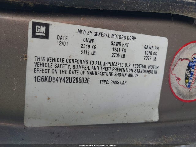2002 CADILLAC DEVILLE 1G6KD54Y42U206026 Photo 8