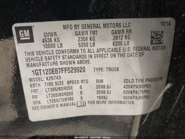 1GT120E87FF529920 GMC Sierra 2500hd Denali
