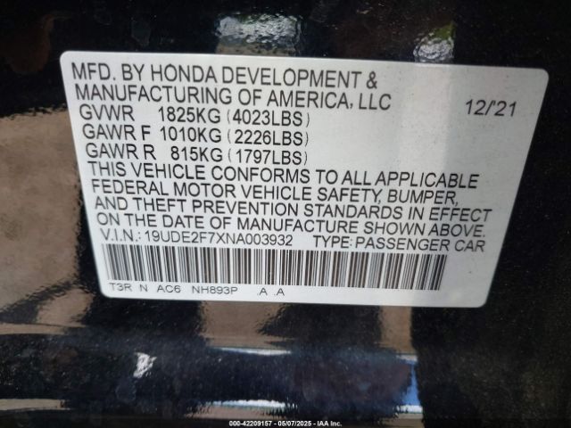 2022 ACURA ILX 19UDE2F7XNA003932 Photo 8