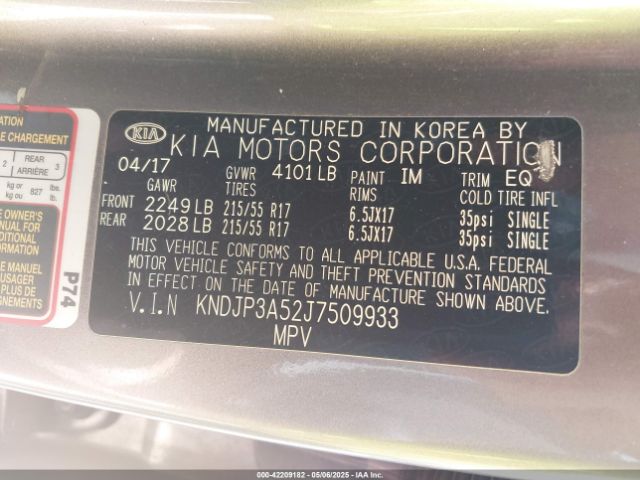 KNDJP3A52J7509933 KIA SOUL +
