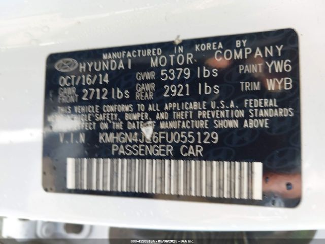 KMHGN4JE6FU055129 Hyundai Genesis 3.8