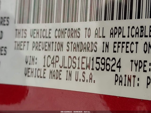 1C4PJLDS1EW159624 Jeep Cherokee Limited