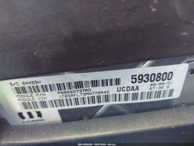 1C6SRFLT3MN778445 RAM 1500 Rebel  4x4 5'7 Box