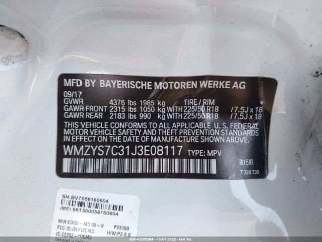 WMZYS7C31J3E08117 Mini Countryman Cooper