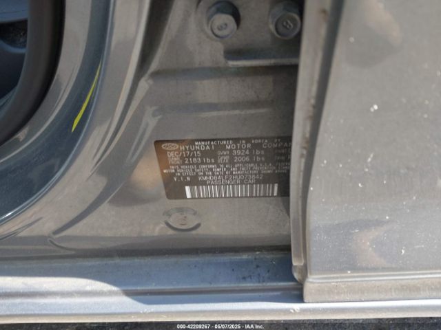 KMHD84LF2HU073842 Hyundai ELANTRA SE