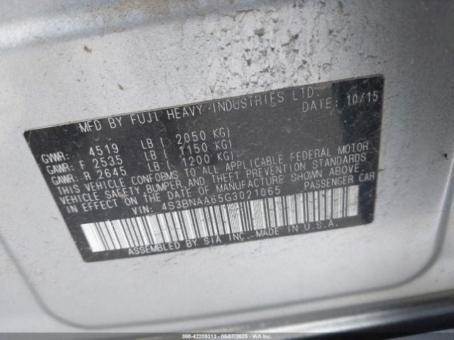 4S3BNAA65G3021065 Subaru Legacy 2.5i