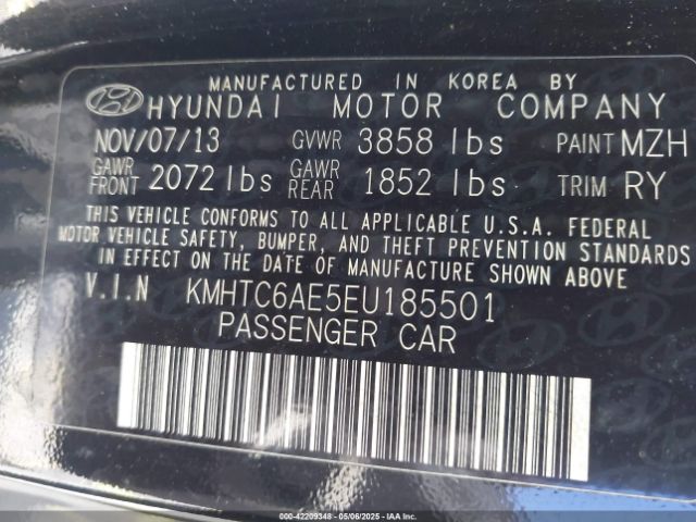 KMHTC6AE5EU185501 Hyundai Veloster Turbo W/black