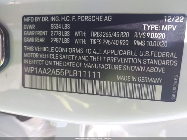 WP1AA2A55PLB11111 Porsche Macan
