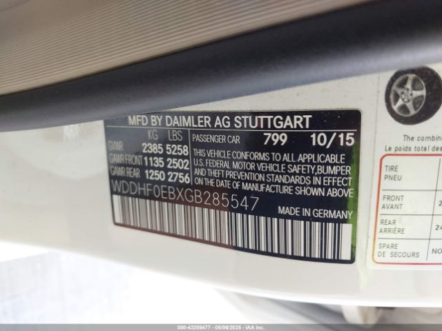 WDDHF0EBXGB285547 Mercedes-Benz E 250 Bluetec