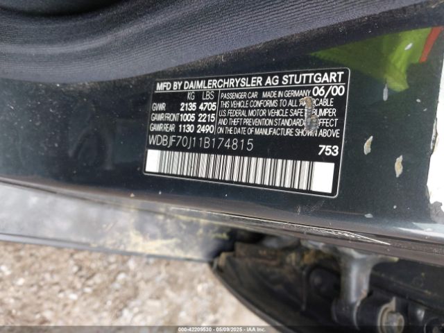 2001 MERCEDES-BENZ E 430 WDBJF70J11B174815 Photo 8