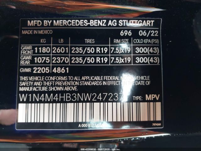 2022 MERCEDES-BENZ GLB 250 W1N4M4HB3NW247237 Photo 8