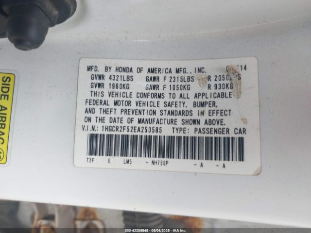 1HGCR2F52EA250585 Honda Accord Sport