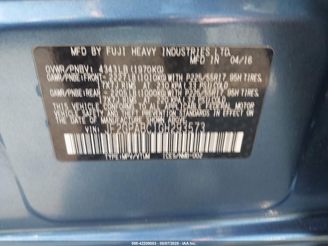 JF2GPABC1GH293573 Subaru Crosstrek 2.0i Premium
