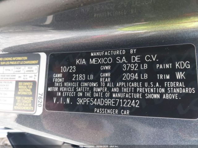 3KPF54AD9RE712242 KIA Forte Gt-line