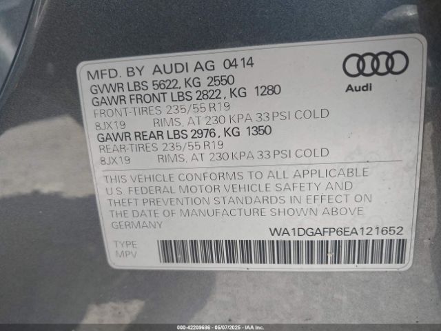 WA1DGAFP6EA121652 Audi Q5 3.0t Premium Plus