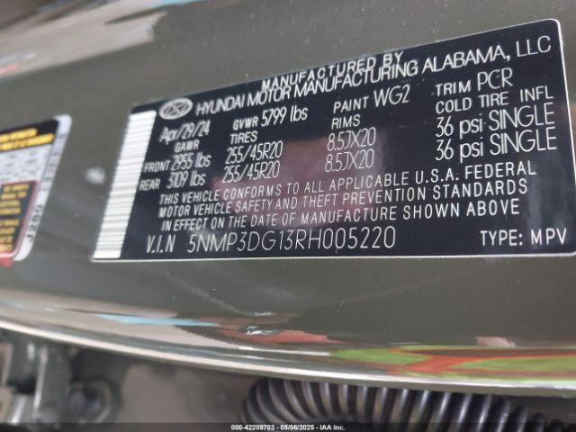 5NMP3DG13RH005220 Hyundai Santa Fe Hybrid Limited