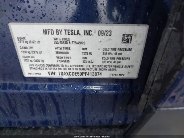 2023 TESLA MODEL X 7SAXCDE59PF413874 Photo 8