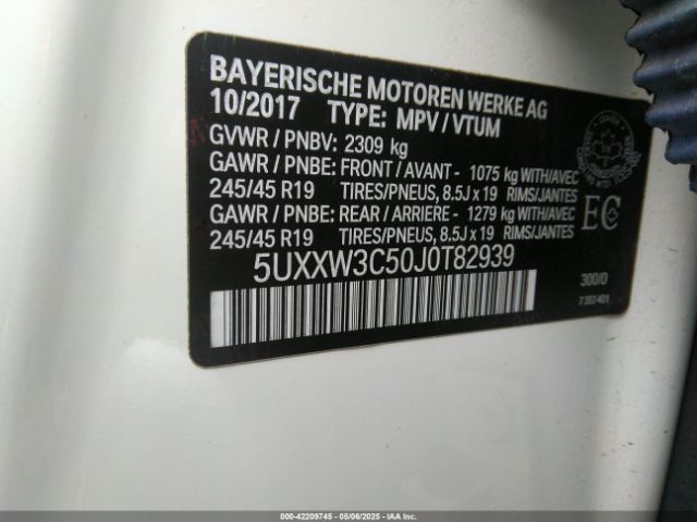 5UXXW3C50J0T82939 BMW X4 Xdrive28i