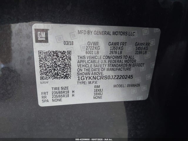 2018 CADILLAC XT5 1GYKNCRS0JZ220245 Photo 8