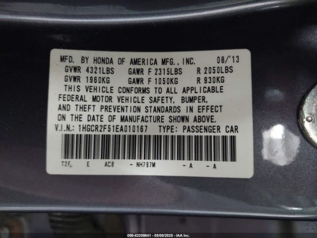1HGCR2F51EA010167 Honda Accord Sport