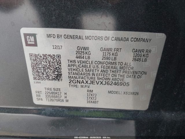 2GNAXJEVXJ6246905 Chevrolet lyx - direct injection, vvt, fgt, turbo, alum, gen1