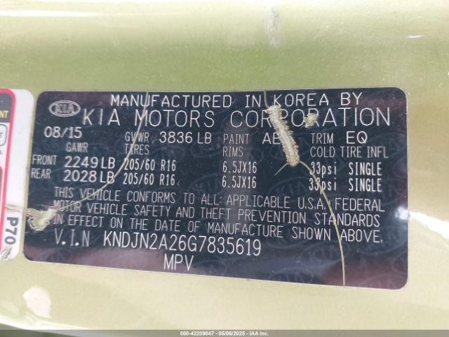KNDJN2A26G7835619 KIA Soul