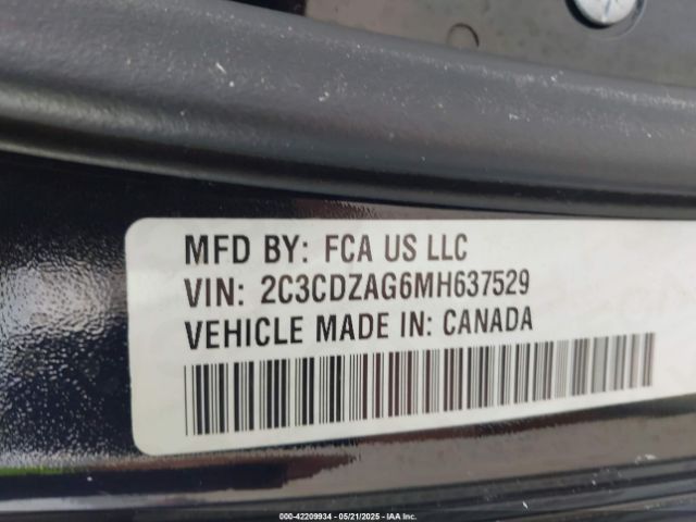 2021 DODGE CHALLENGER 2C3CDZAG6MH637529 Photo 8