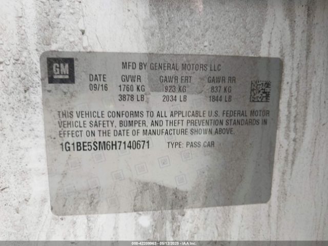 1G1BE5SM6H7140671 Chevrolet Cruze Lt Auto
