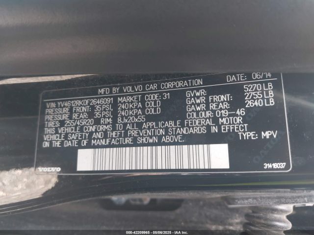 YV4612RK0F2646091 Volvo Xc60 T5/t5 Premier