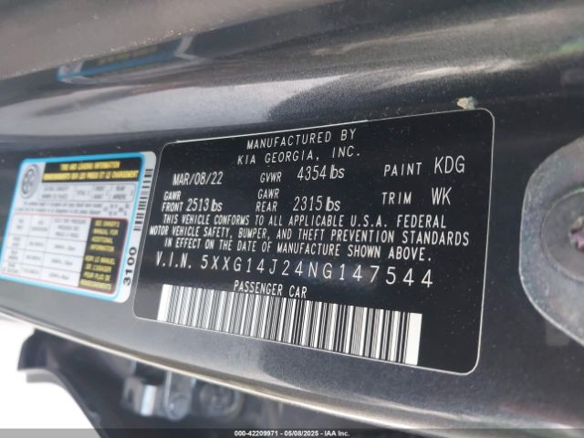 2022 KIA K5 5XXG14J24NG147544 Photo 8