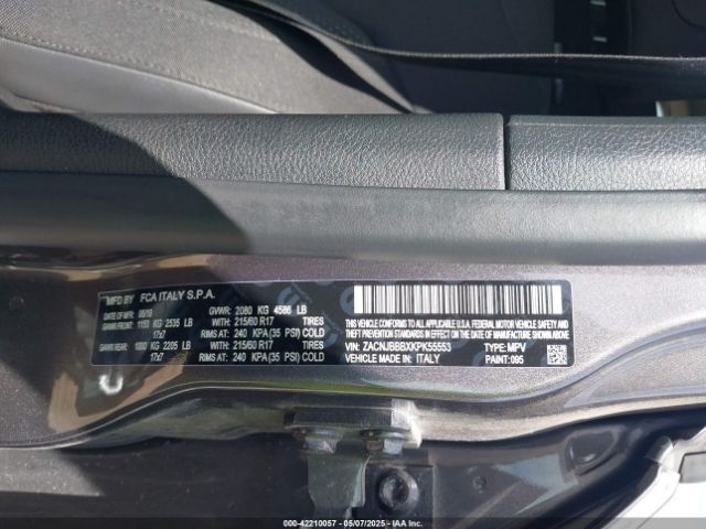 ZACNJBBBXKPK55553 Jeep Renegade Altitude 4x4