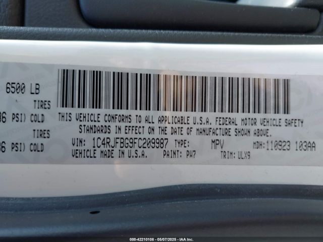 2015 JEEP GRAND CHEROKEE 1C4RJFBG9FC209987 Photo 8