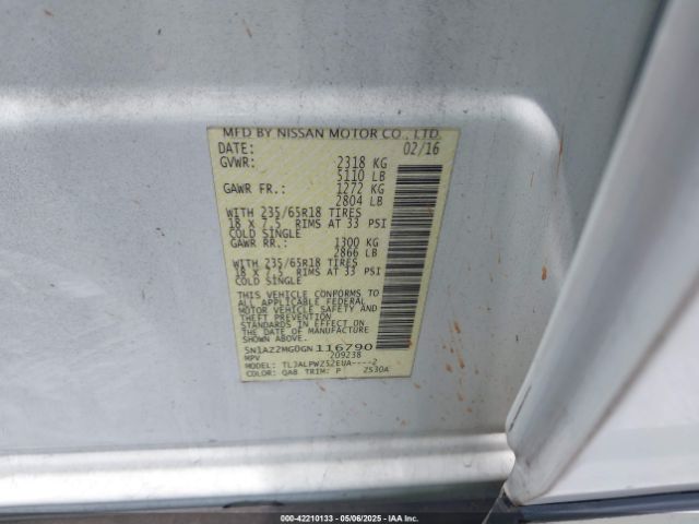 5N1AZ2MG0GN116790 Nissan MURANO S