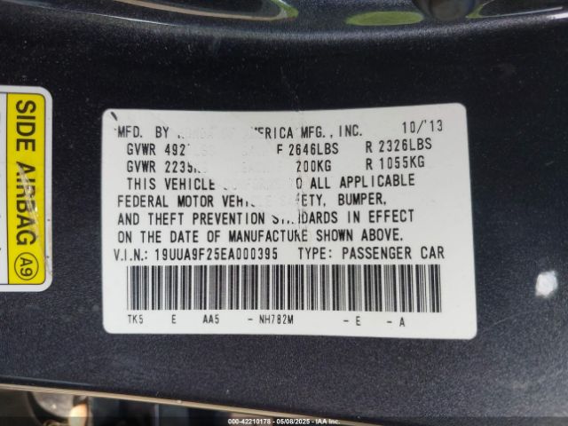 2014 ACURA TL 19UUA9F25EA000395 Photo 8