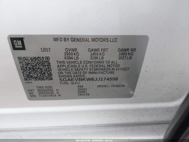5GAEVBKW6JJ174558 Buick Enclave Premium
