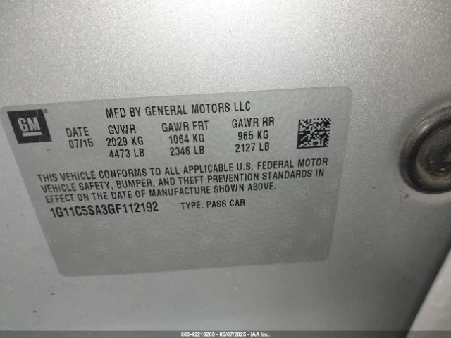 1G11C5SA3GF112192 Chevrolet Malibu Limited Lt