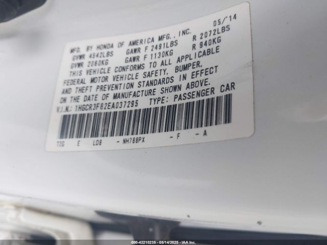 1HGCR3F82EA037295 Honda Accord Ex-l V-6